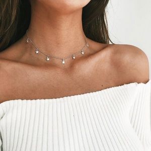 Silver Gold Star Choker Necklace ⭐️